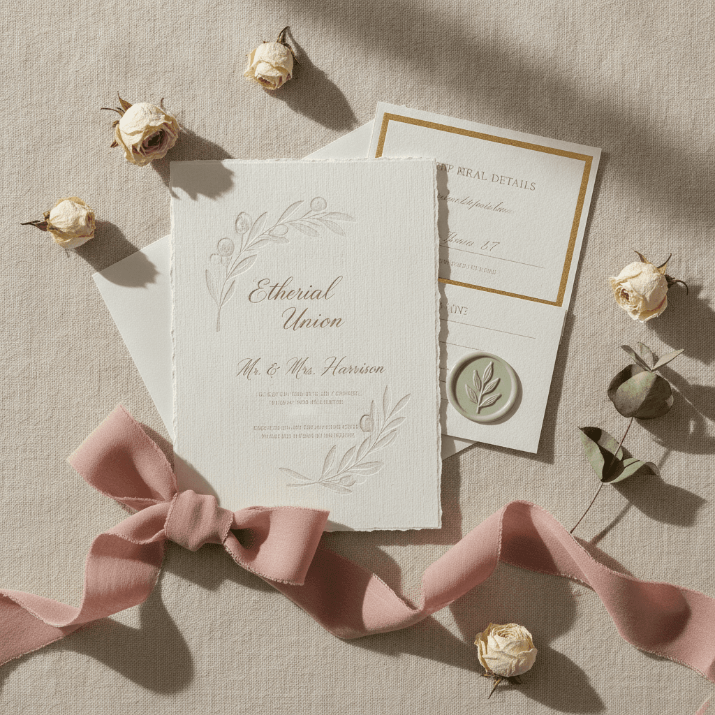 Elegant wedding invitation suite